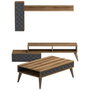 Hanah Home Conjunto de muebles de salón Planet - Walnut, Chalcedony
